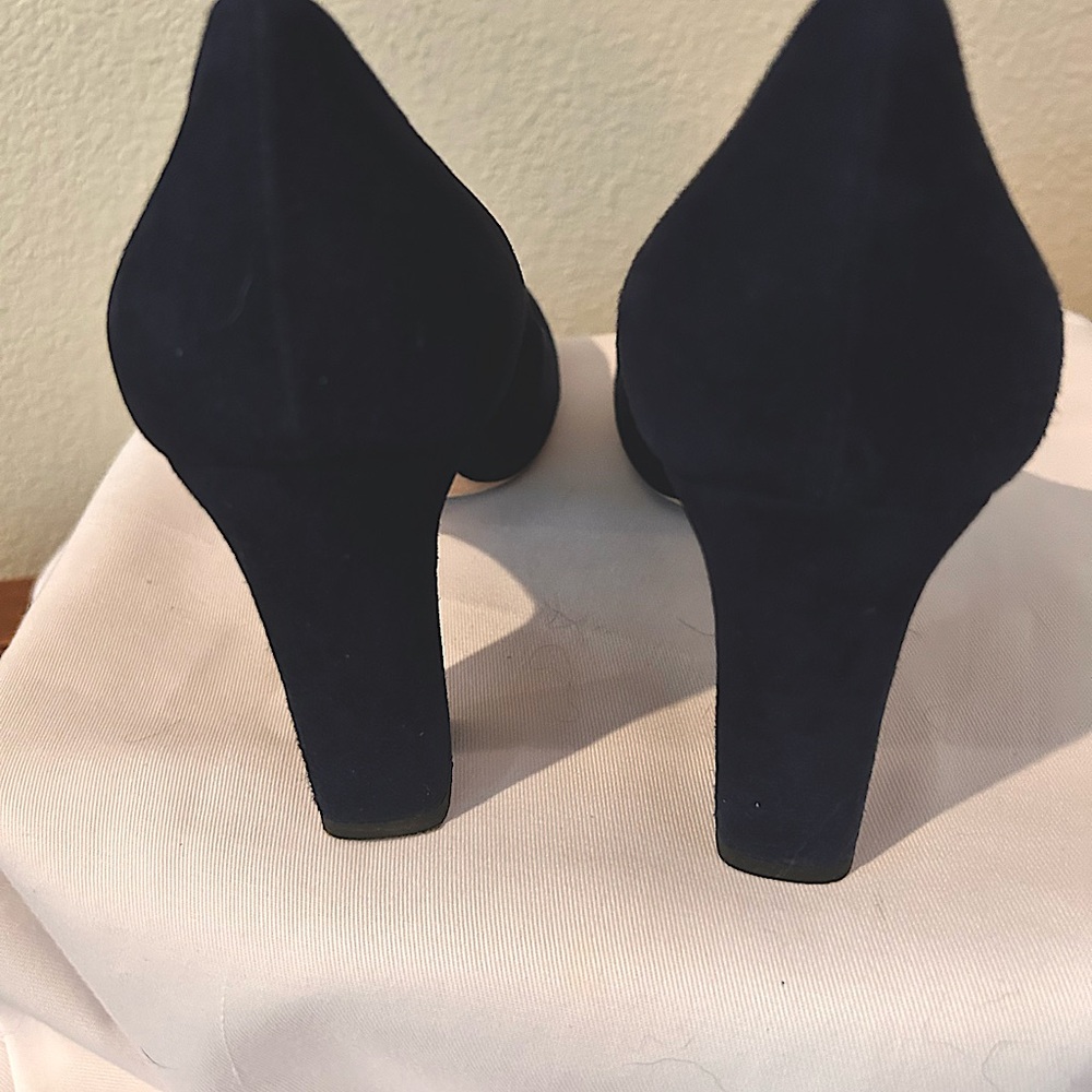 Jimmy Choo Navy Suede Pumps.